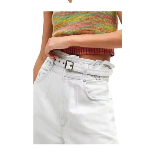 NWT AGOLDE Riya Belted Paperbag Mom Jeans in Connie Blue Light Wash Size 30 - Picture 3 of 12